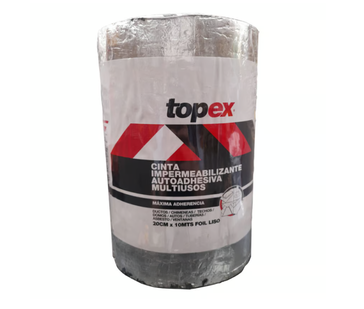 Cinta Asfáltica Impermeabilizante Tapa Goteras Topex 20cm X 10m