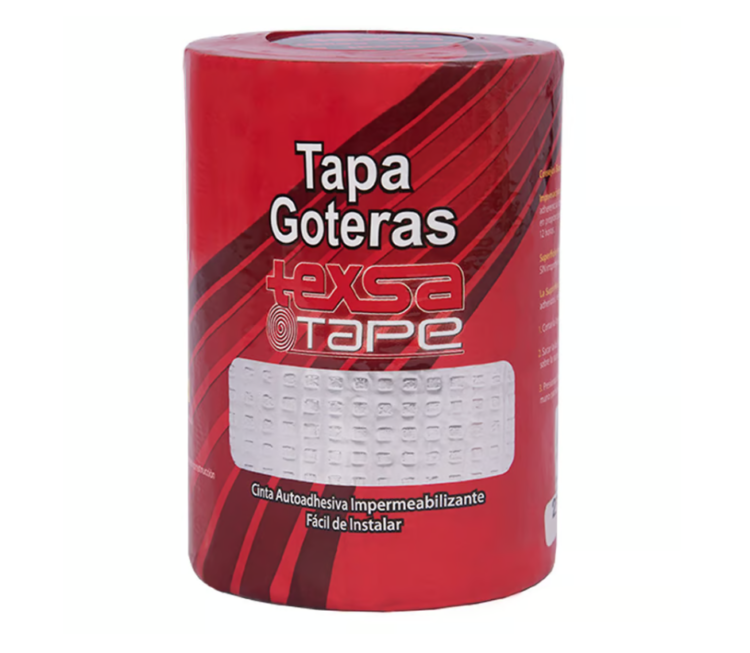Cinta Asfáltica Impermeabilizante Tapa Goteras Texsatape 1.0mm 25cm X 10m Texsa
